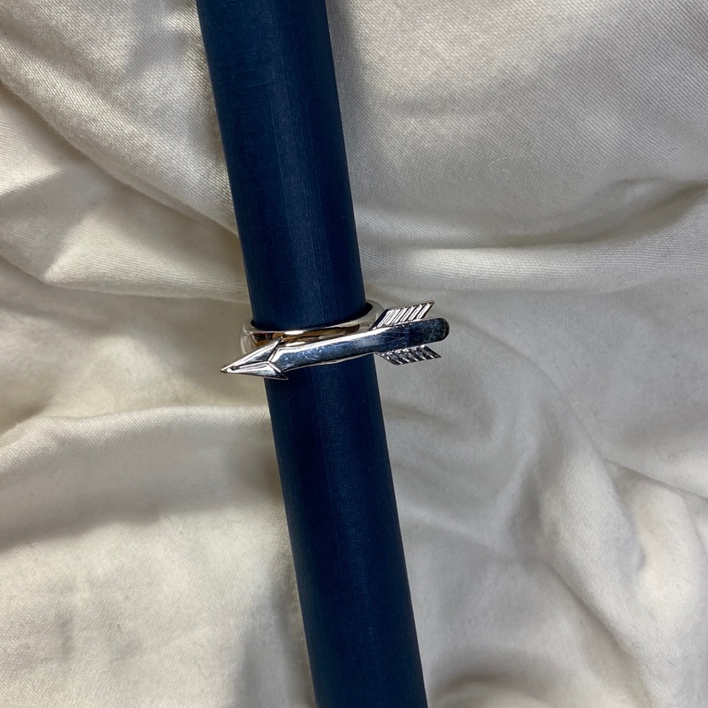 Silver-Plated Straight Arrow Ring